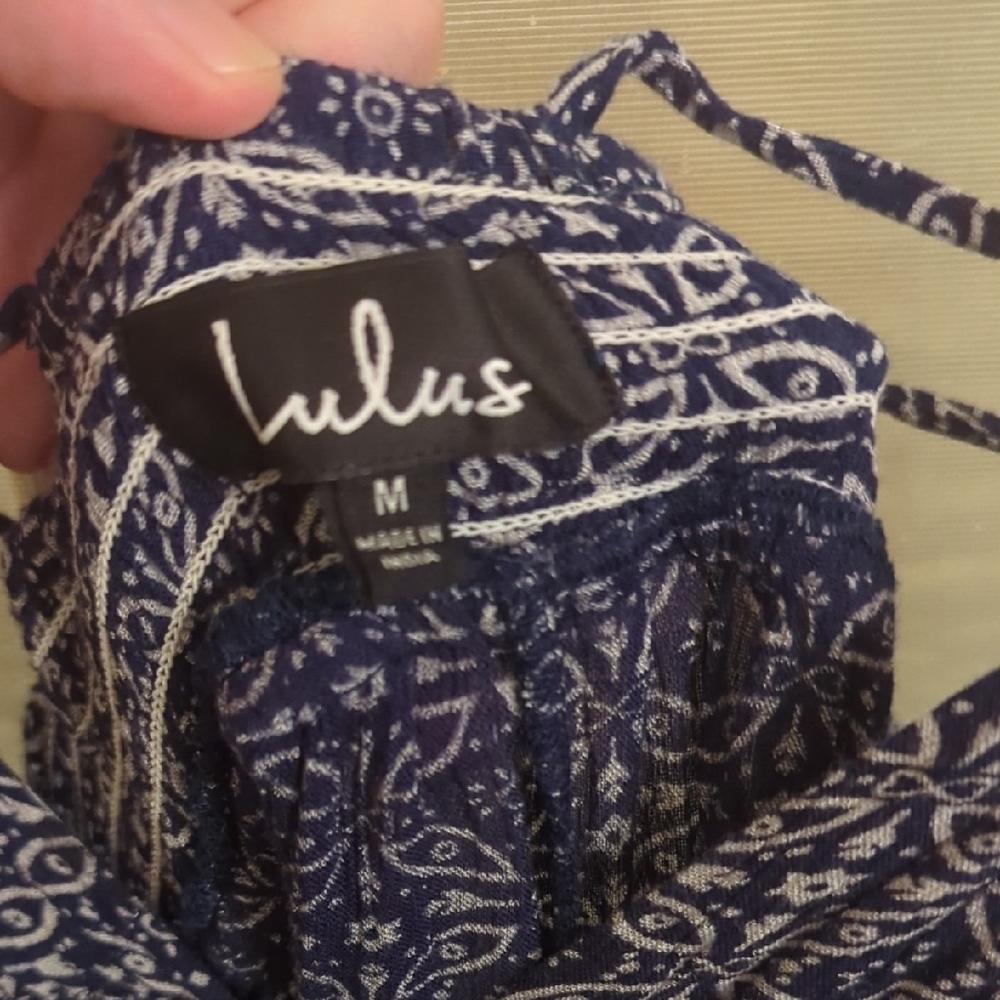 Lulu's Navy Blue Patterned Maxi Dress - Picture 2 of 3